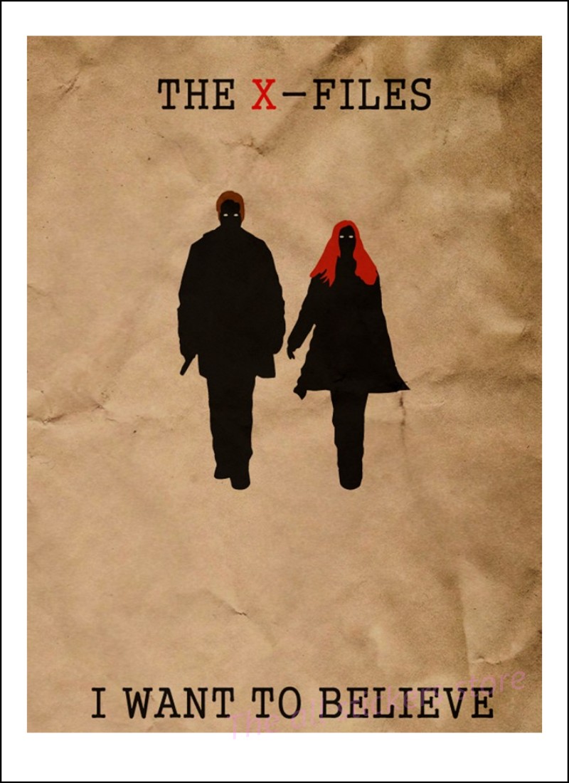 Vintage Classic Movie The X-Files I Want To Believe Poster Bar Home Decor Retro Kraft Paper Painting Wall Sticker.5077