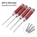 4pcs HSS Ball Screwdrivers Tool Kit 0.05 1/16 3/32 5/64 Inch Screwdriver Repair Tool For Models Of Cars, Helicopters, Planes