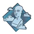 Head in the Clouds enamel pin phrenology badge brooch