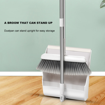 Foldable Standing Broom Dustpan Set Rotatable Windproof Floor Cleaning Tool Non-stick Push Broom Bathroom Sweeping Accessories