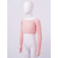 Pure Color Knitted Kids Girls Ballet Crop Tops Girls Sweater Knitwear Dancewear Costumes Tops Ballet Dance Practice Clothes