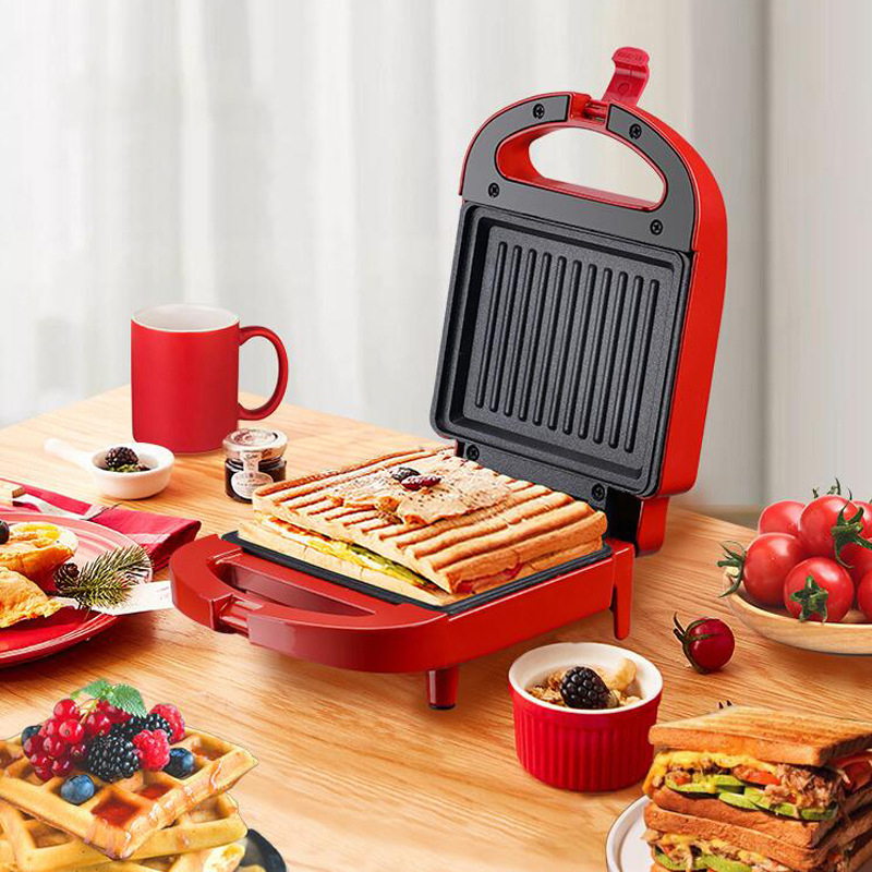 650W Electric Sandwich Maker Breakfast Machine Household 200V Egg Cake Oven Sandwichera Waffle Toster Electric Heating Toast EU