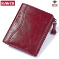 KAVIS 2020 Women Leather Wallets Girls Short Lady Zipper Hasp Coin Purse Female Clutch Purses Cards Holder Wallet Bags Pocket