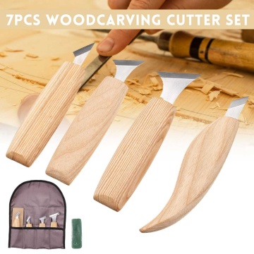7pcs Wood Carving Knife Chisel Carving Cutter Carving Woodworking CutterHand Tool Set High Strength Hooked Whittling Cutter