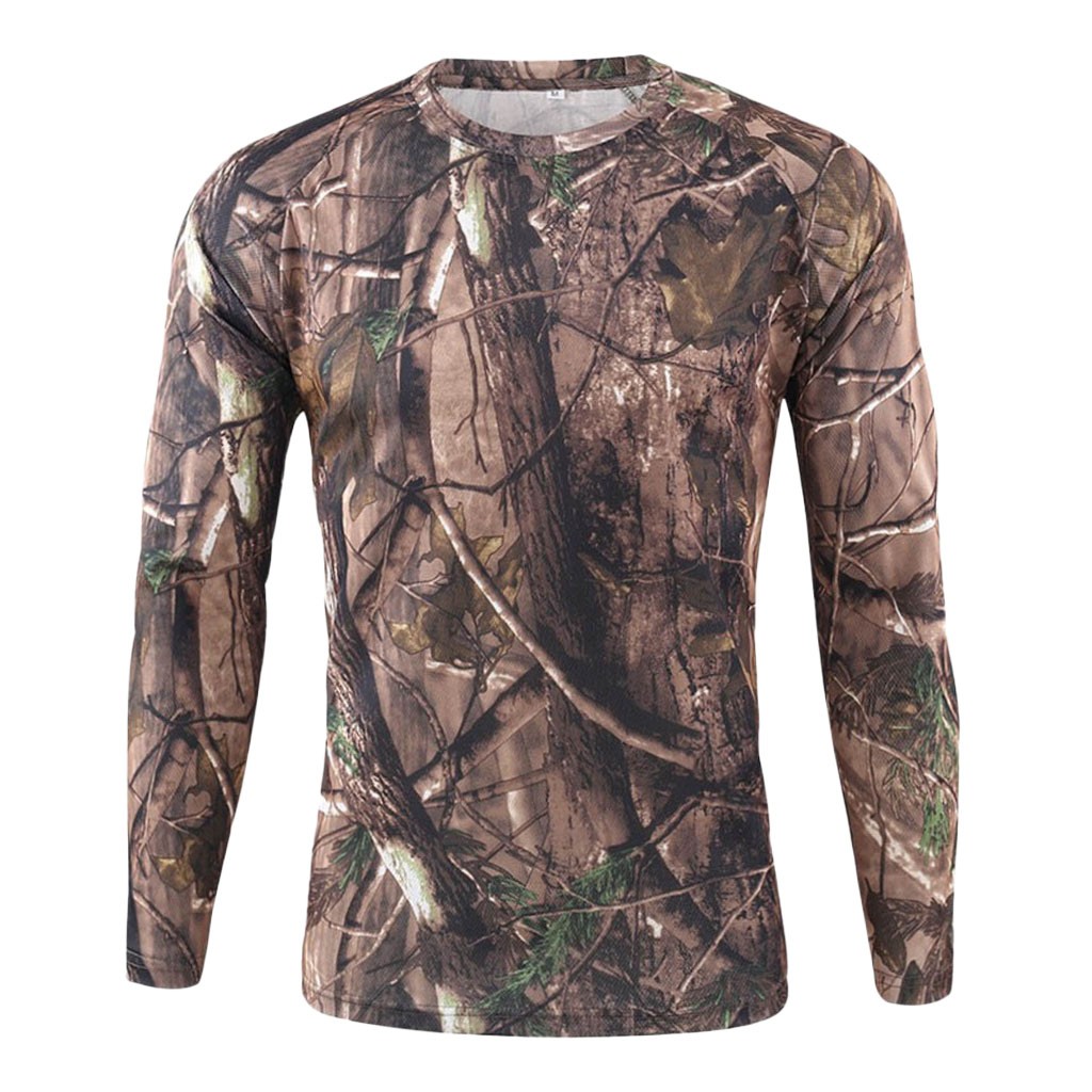 Long Sleeve Sport Shirt Men Outdoor Quick-drying Camouflage Fitness T Shirt Gym Tshirt Sportswear Dry Fit Men Running Shirt Tops