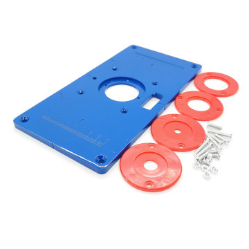 Aluminum Router Table Insert Plate Set Insert w/4 Rings Screws for Woodworking Benches 235x120x8mm/ 9.25x4.72x0.31 inch