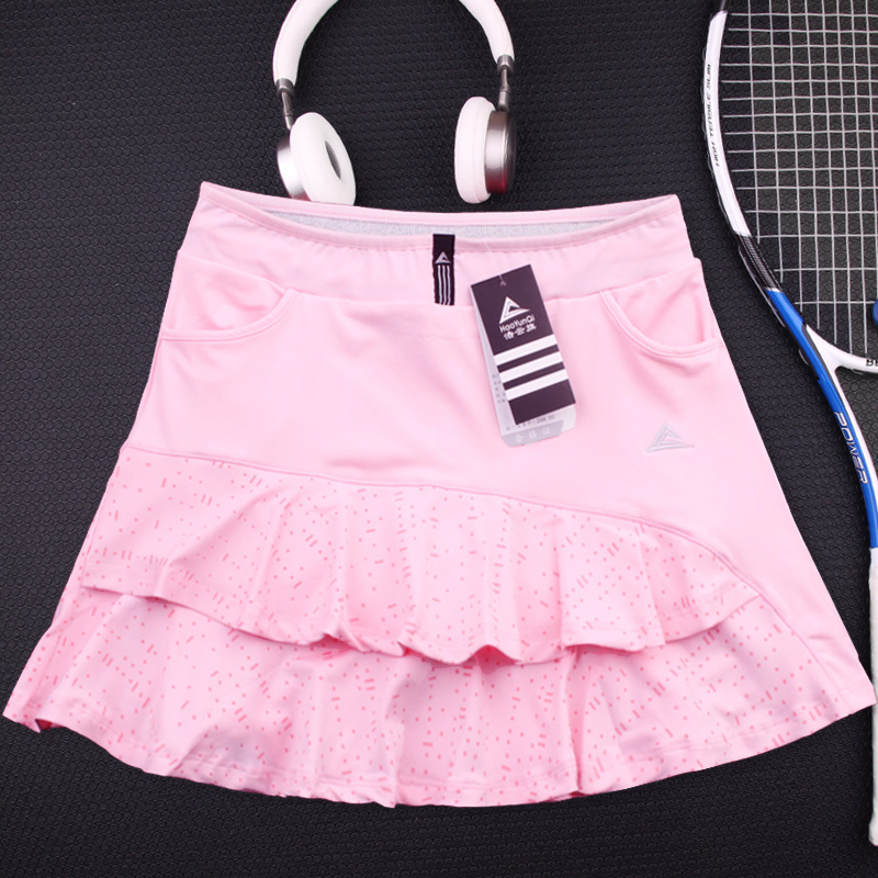 Lotus leaf Tennis skirts Women's Sport Short Girl Yoga High Elastic Waist Solid Skinny Stretch Skirt Shorts Female Tennis Skort