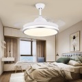 50cm 42 inch led ceiling fan with lights remote control DC Frequence round ventilator lamp bedroom decor Reversible Retractable