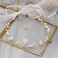 TOPQUEEN SH36 Golden Pearl Bead Belt Girls Belts Cheap Dress Belts Ivory Wedding Dress Belt for Bridesmaid Waist Metal Belt