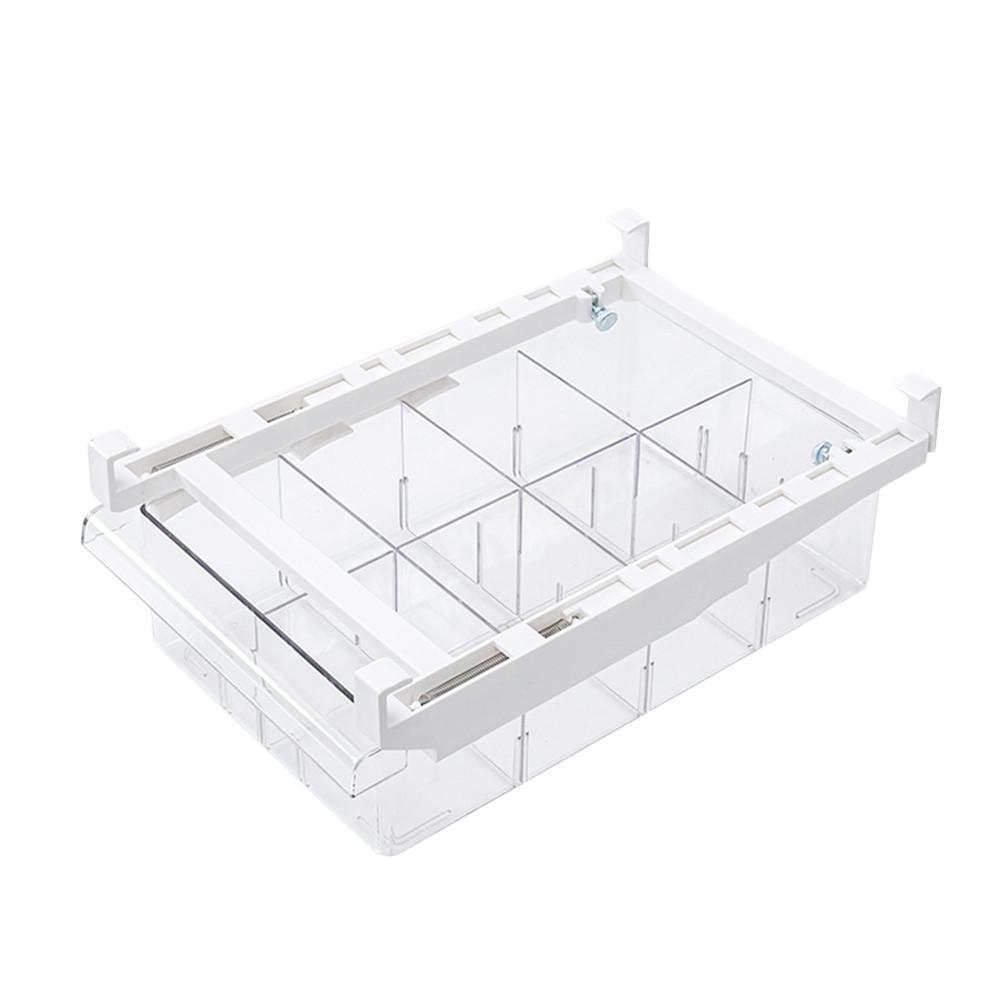 Refrigerator Organizer 1/4/8 Grid Transparent Rectangle Fresh Spacer Layer Fridge Storage Bin Containers For Food Vegetable