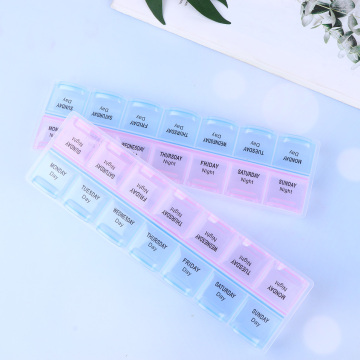 2Pcs Pill Storage Case 14-Grids Pill Box Medicine Box Pills Storage Box Pill Container for Travel Trip Home