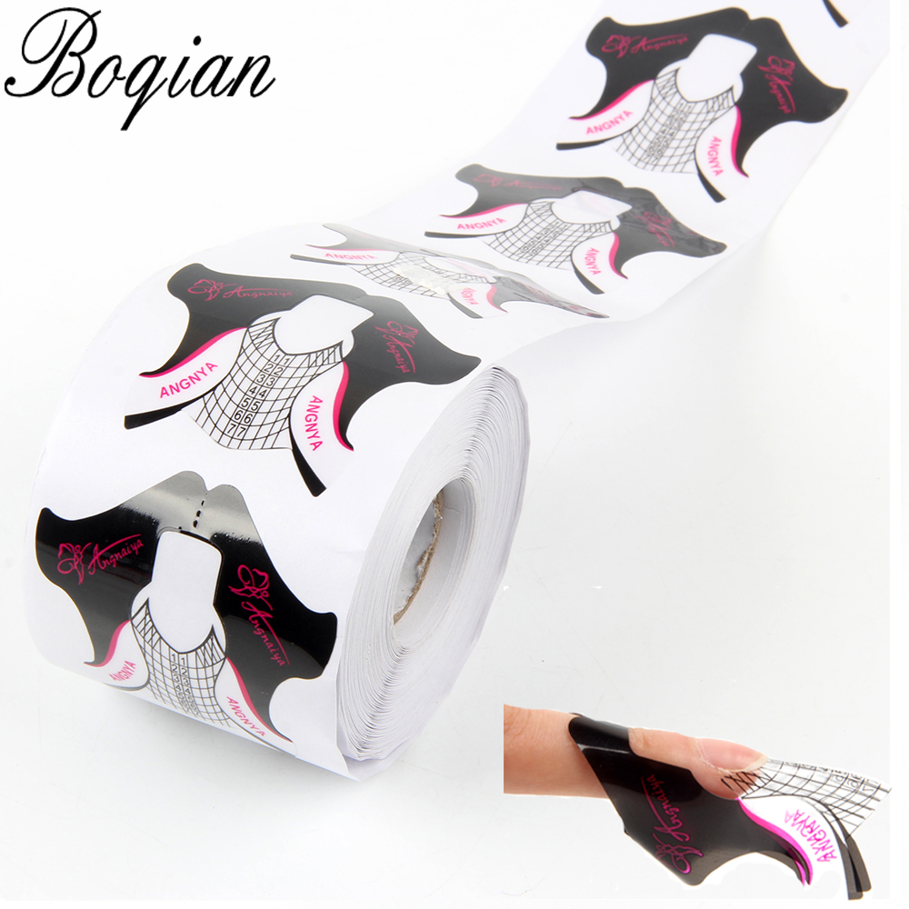 BQAN Professional 500pcs/roll PVC Nail Form Tips Nail Art Guide Extension French DIY Tool Acrylic UV Gel Nail Art Tool