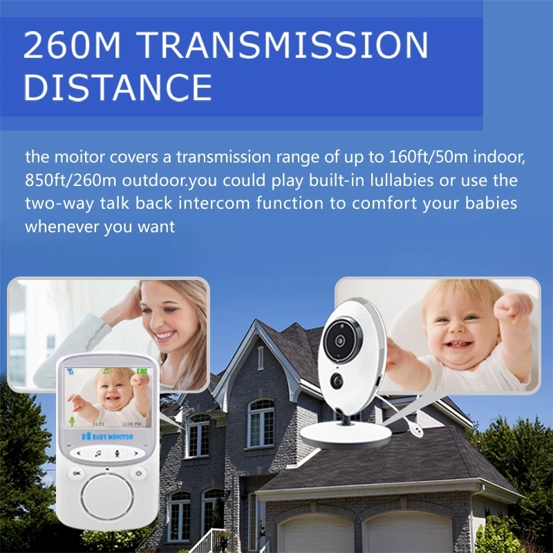 Baby Monitor HD night vision Two-way Audio Talk IR 24h Portable Baby Camera VB605 Wireless 2.4inch Video LCD dispaly Nanny Baby