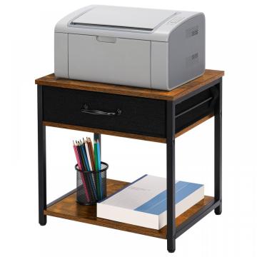 2-Tier Printer Stand Table with Fabric Storage Drawer