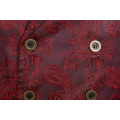 Mens Red Gothic Steampunk Vest Double Breasted Paisley Jacquard Brocade Waistcoat Men Wedding Tuxedo Vests Male Chaleco Hombre