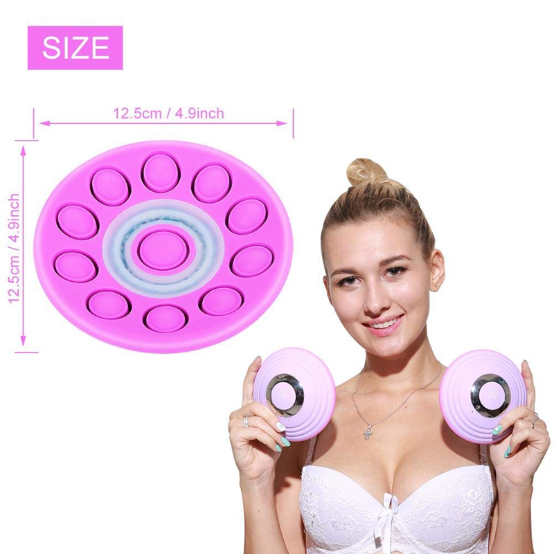 Wireless Breast Massager, USB Vibration Lift Chest Enhancer Machine with Hot Compress Function and Remote Control