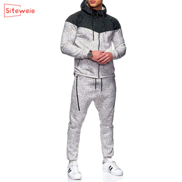 SITEWEIE 2020 New Men's Sets Casual Sports Tracksuits Zip Up Sweatshirts and Sweatpants Trousers 2 Piece Suits Men Clothing G494