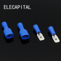 6.3mm blue Female/Male Spade Insulated Electrical Crimp Terminal Connectors