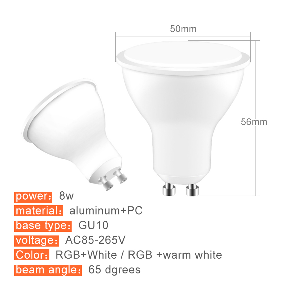 1Pcs/4Pcs LED RGB Bulb GU10 RGBW LED Lamp 110V 220V RGBWW High Power Lampada 16 Color Changeable With IR Remote Controller