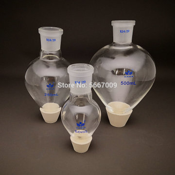 1PC Lab High borosilicate glass 50ml-2000ml standard frosted #19 #24 #29 mouth Thicken V-shape bottom Glass Flask