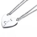 Stainless Steel Matching Puzzle Block Necklace