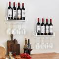 Wall Mounted Wine Rack with Wine Glass Hanger