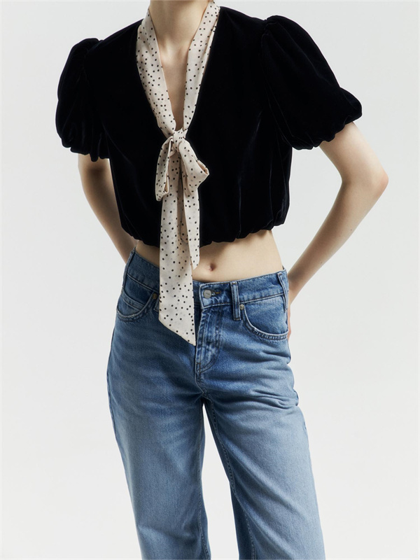 Lace Up Bow Casual Short Sleeves