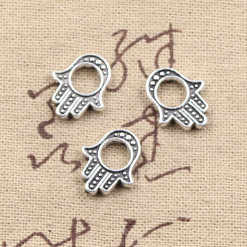 10pcs Charms Hamsa Hand Fatima Bead 16x13mm Antique Bronze Silver Color Plated Pendants Making DIY Handmade Tibetan Finding