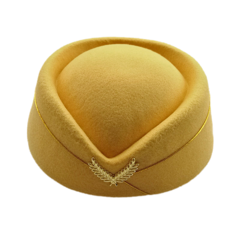 Naiveroo Airline Stewardess Cadet Sexy Formal Uniform Hat Caps Accessory Wool Felt Pillbox Air Hostesses Beret Hat Base Cap