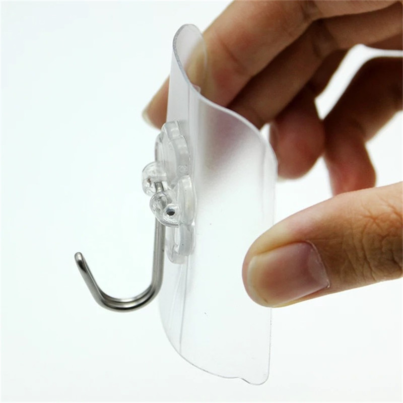 Hooks Transparent Strong Self Adhesive Door Wall Hangers Hooks Suction Heavy Load Rack Cup Sucker for Kitchen Bathroom key hook