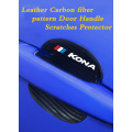 Car protection 4 pcs of carbon fiber leather car door handle protection sticker,used for Hyundai kona 2018 2019 ev Car