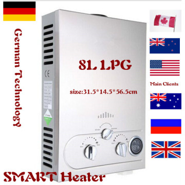 Ce Flue Type 8l-12l 100% Quality 8l Lpg Gas Instant Hot Water Heater Propane Stainless Tankless Wash Shower Boiler