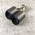 Universal Y Style Car-styling Top Quality Exhaust System Matte Carbon Fiber Tail Blue Stainless Steel Exhaust Tip Tail (1pcs)