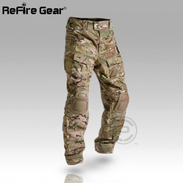Multicam Camouflage Militar Tactical Pants Army Military Uniform Trouser ACU Airsoft Paintball Combat Cargo Pants With Knee Pads