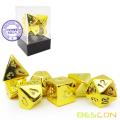 Bescon Golden Unpainted Plating Polyhedral Dice Set, RPG Dice Set of 7