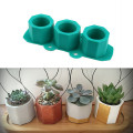 Silicone Pot Molds Form Arts Craft Polygonal Cup Moulds DIY Succulent Flowerpot Clay Plaster Gypsum Mold 3 Holes Concrete Mould