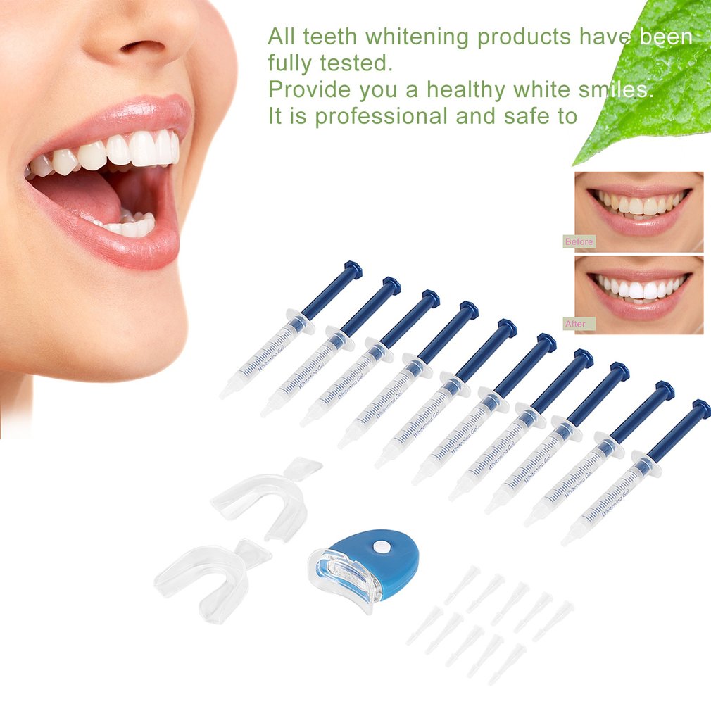 10 Pieces Professional Dental Equipment Teeth Whitening Gel Tooth Whitening System Whitener Bleaching Kit Oral Care Gel Kit