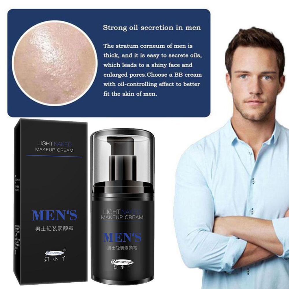 Men BB Cream Face Cream Natural Whitening Skin Care Men Base Skin Care Makeup Color Face Effective Concealer Foundation F8Y6