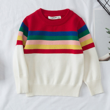 Baby Sweater Autumn Baby Boys Sweaters Rainbow stripes Cotton Girls Cardigans Knitted Baby Girls Winter Toddler Cardigans