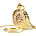 Silver Golden Smooth Mechanical Watch Men's Pocket Watches Men Women Hand Winding Pocket Watch Chain Clock Simple FOB Watches