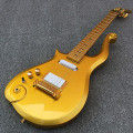 gold color guitar
