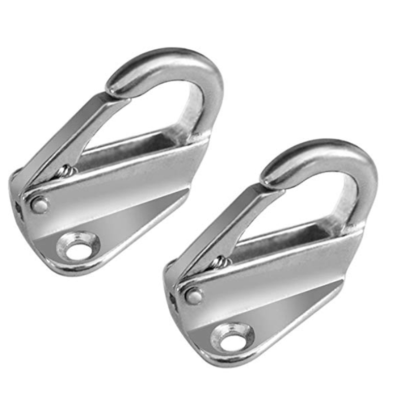 2Pcs 43mm Stainless Steel Fending Hooks Fender Spring Hook Snap Attach Rope Boat Sail Tug Ship Marine Hardware Boats Accessories