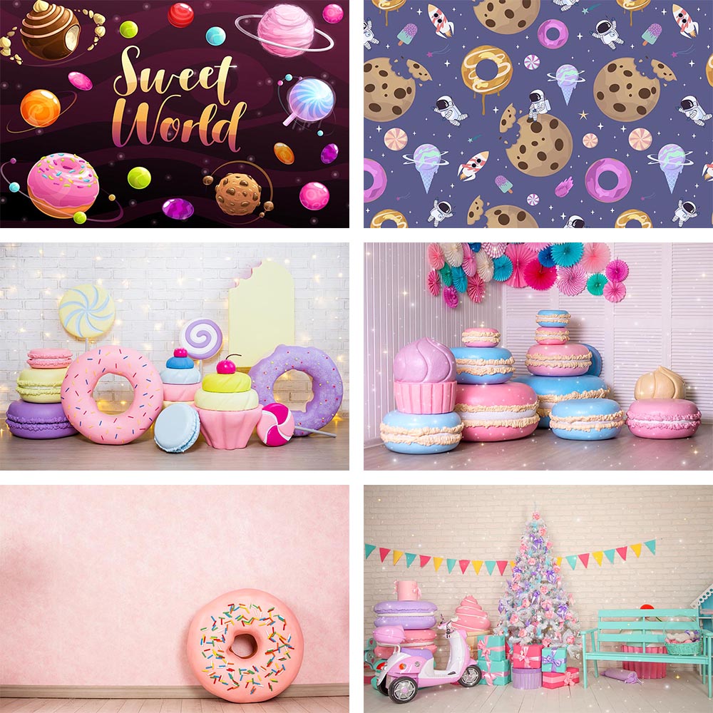 Mehofond Candy Lollipops Ice Cream Photography Background Donuts Baby Shower Birthday Party Photophone Backdrop Photo Studio