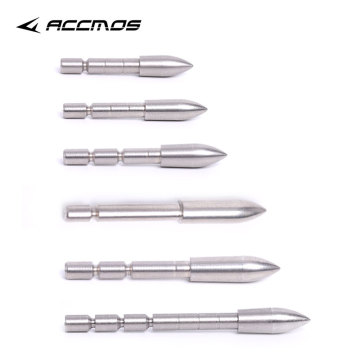 DIy 70 80 90 100 110 120 Grain Stainless Steel Bullet Point Tip For ID 4.2 mm Arrow Shaft Accessories Archery Bow Hunting