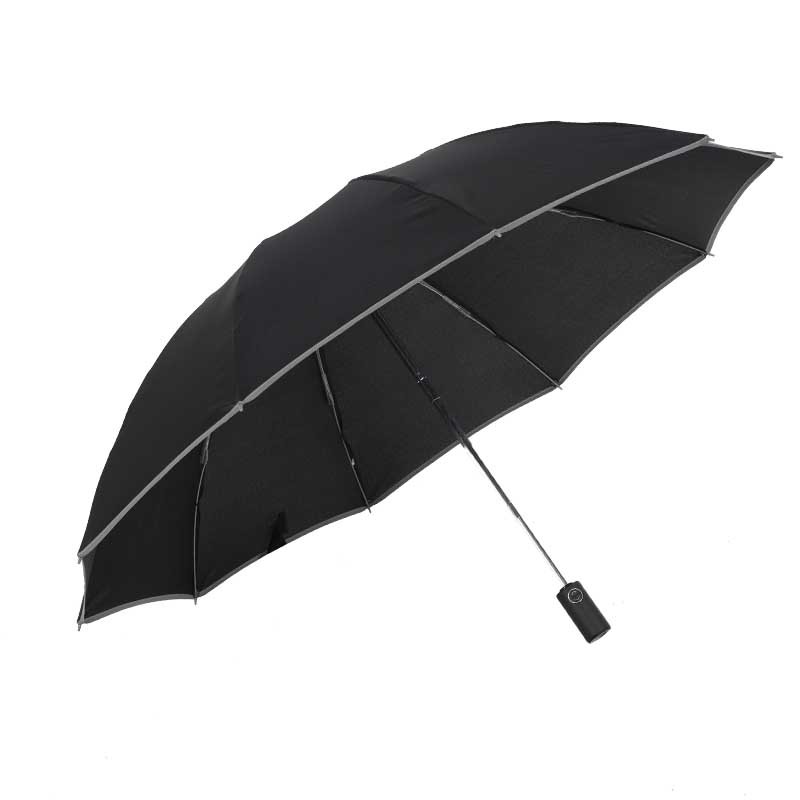 Automatic Umbrella Reverse Folding Business Umbrella With Reflective Strips 3 Fold Umbrella Reverse Umbrella Folding Waterproof