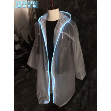 2020 New The concert LED light clothing luminous raincoat fluorescent clothing outdoor hiking portable raincoat thick rain gear