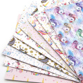 9pcs/set 20*33cm Cartoon Horse Printed Faux Synthetic Leather ,DIY handmade materials for Hair Bow Bag Pencil Case,1Yc5435