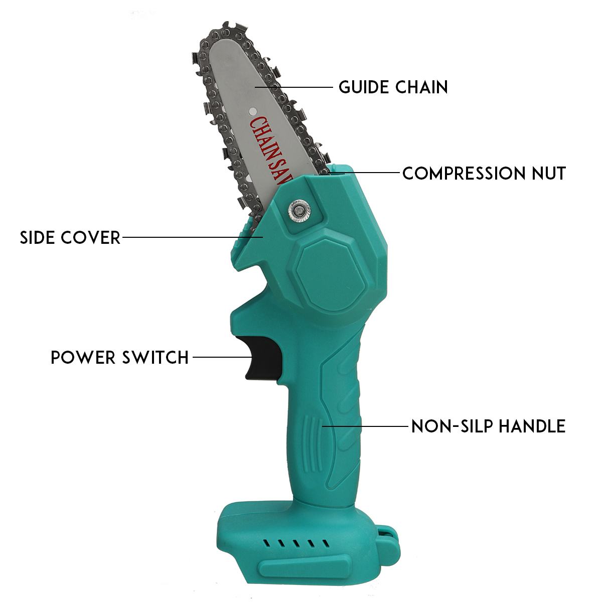 NEW 4 Inch Cordless Electric Chain Saw Brushless Motor Power Tools Chainsaw Garden Woodwork Power Blade For 18V Makita Battery