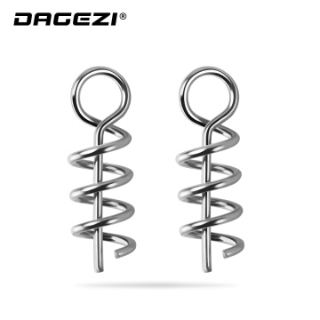 DAGEZI 50pcs/lot Spring Lock Pin Crank Hook Fishing Connector Stainless Steel Swivels & Snap Soft Bait Fishing Accessories pesca