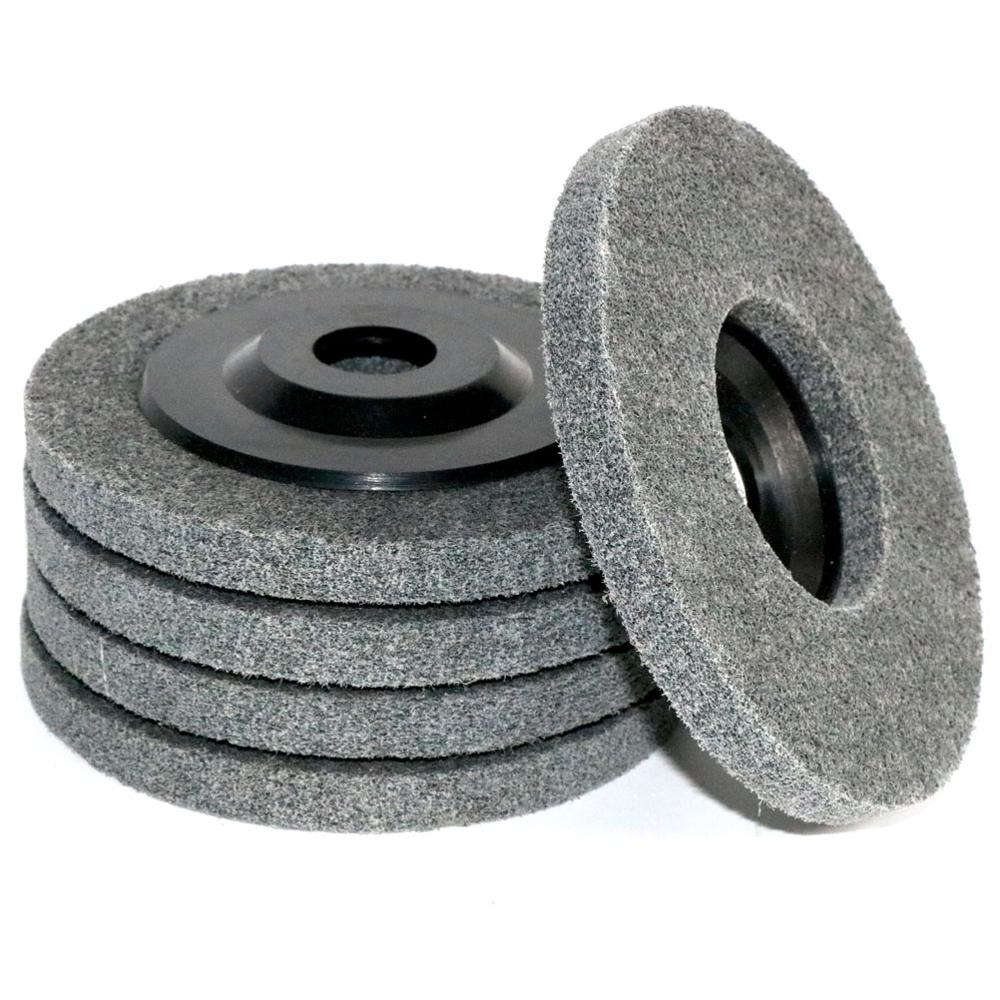 5" 4.5 inch 115 mm Nylon Fiber Polishing Wheel Non Woven Abrasive disc 125 mm Bore 7/8" Grinding Polishing Wheel for Metal